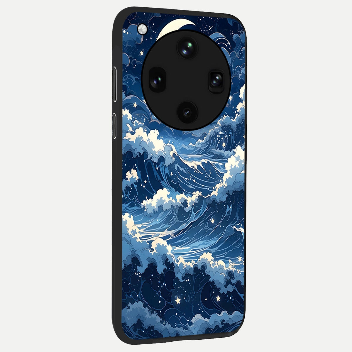 Ocean Moon Waves back cover For Oppo Find X8 Ultra slim fit glass case with vibrant aesthetic design
