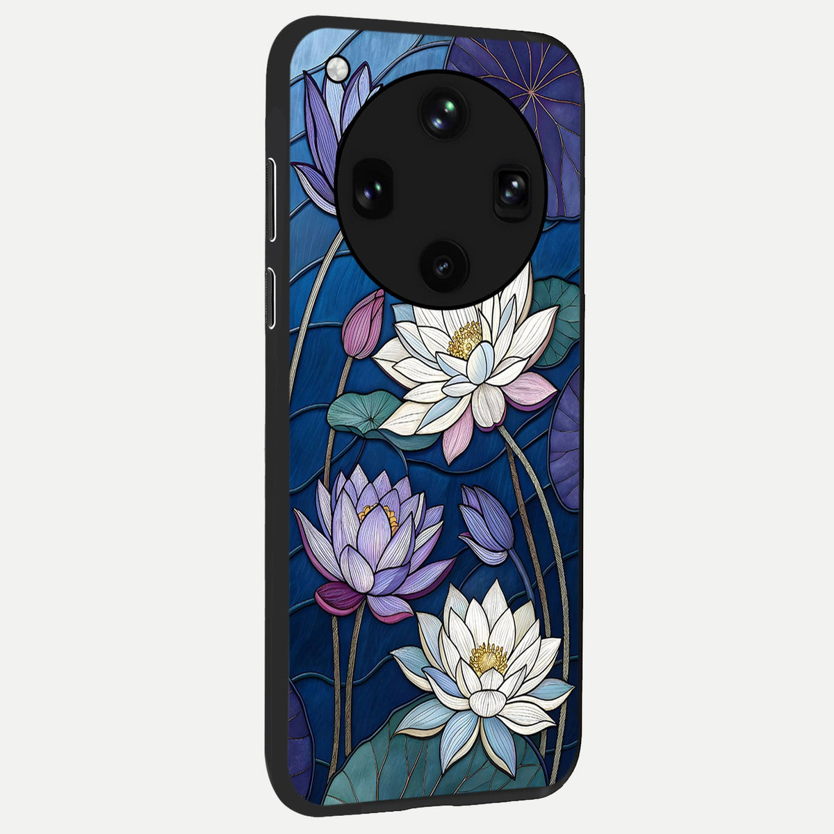 Purple Lotus Stained back cover For Oppo Find X8 Ultra slim fit glass case with vibrant aesthetic design