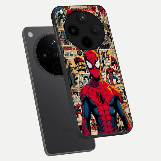 Aesthetic Spider phone case For Oppo Find X8 Pro showing premium glass back cover with detailed artwork