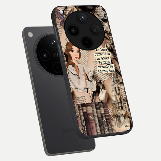 Bookish Dream World phone case For Oppo Find X8 Pro showing premium glass back cover with detailed artwork