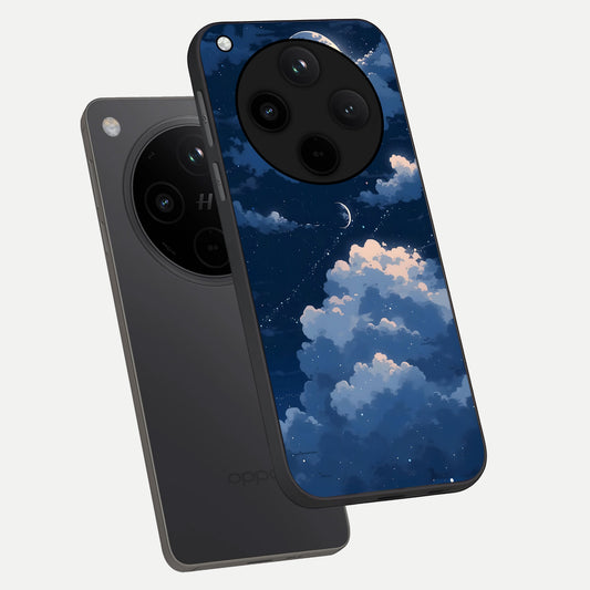 Moon Dream Haze phone case For Oppo Find X8 Pro showing premium glass back cover with detailed artwork