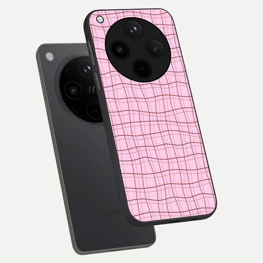 Soft Grid Bliss phone case For Oppo Find X8 Pro showing premium glass back cover with detailed artwork