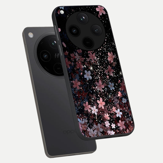 Starlit Flower Dreams phone case For Oppo Find X8 Pro showing premium glass back cover with detailed artwork
