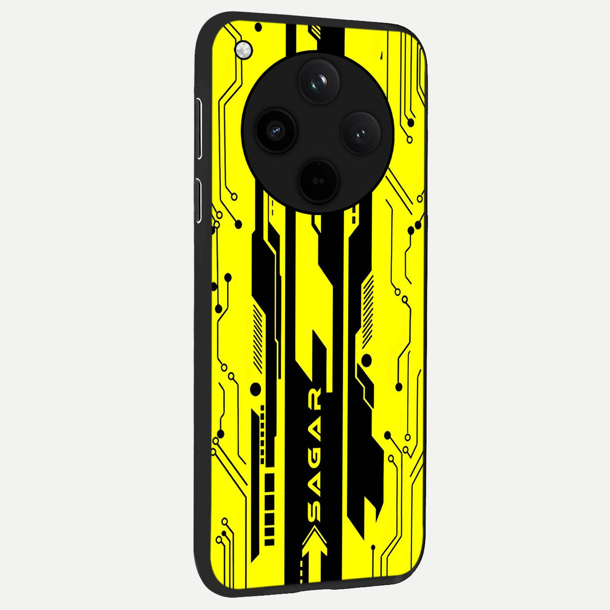 Electric Pulse CYBERPUNK Custom Name back cover For Oppo Find X8 Pro slim fit glass case with vibrant aesthetic design