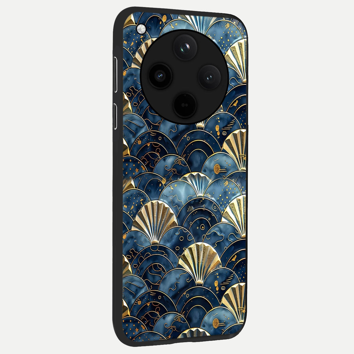 Golden Wave Luxe back cover For Oppo Find X8 Pro slim fit glass case with vibrant aesthetic design