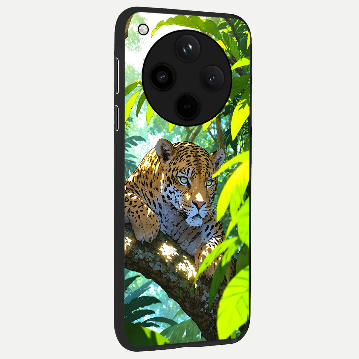 Leopard in Jungle back cover For Oppo Find X8 Pro slim fit glass case with vibrant aesthetic design