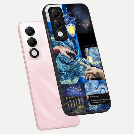 Aesthetic Vando Hands phone case For Oppo K13x 5G showing premium glass back cover with detailed artwork