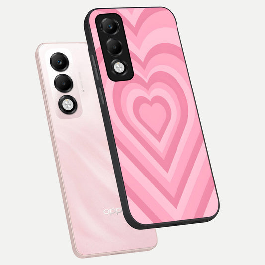 Blush Heart Waves phone case For Oppo K13x 5G showing premium glass back cover with detailed artwork
