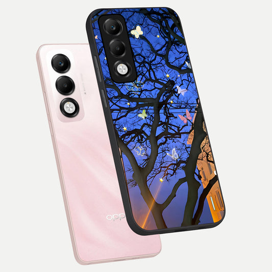 Butterfly Night Magic phone case For Oppo K13x 5G showing premium glass back cover with detailed artwork