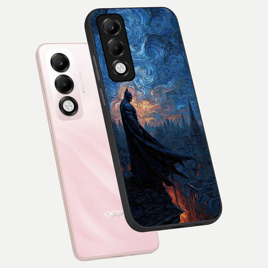 Dark Knight Dusk phone case For Oppo K13x 5G showing premium glass back cover with detailed artwork