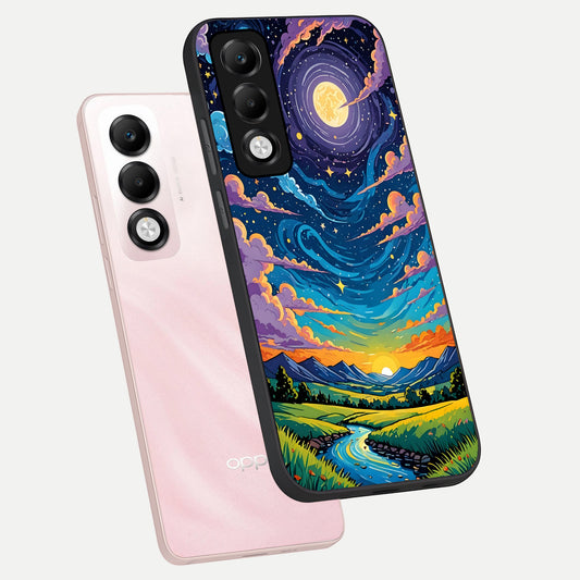 Dreamy Night Landscape phone case For Oppo K13x 5G showing premium glass back cover with detailed artwork