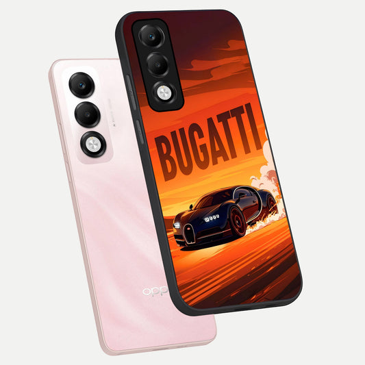 Inferno Bugatti Storm phone case For Oppo K13x 5G showing premium glass back cover with detailed artwork