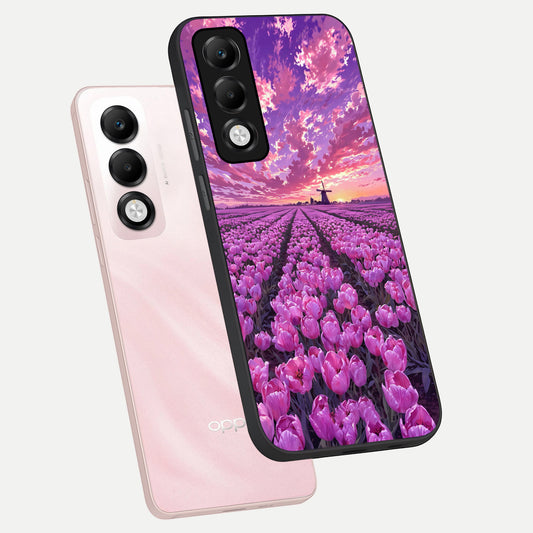 Lavender Dream Skies phone case For Oppo K13x 5G showing premium glass back cover with detailed artwork