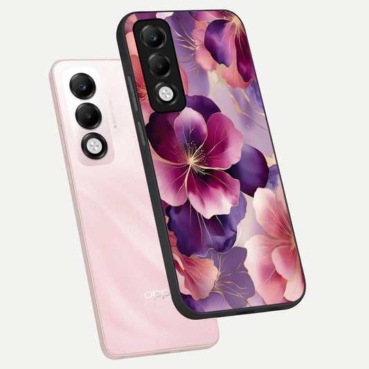 Pink Bouquet Florals phone case For Oppo K13x 5G showing premium glass back cover with detailed artwork