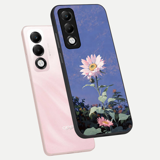 Pink Shells Outline phone case For Oppo K13x 5G showing premium glass back cover with detailed artwork