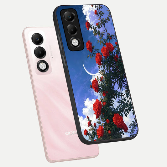 Rose Drift Flowers phone case For Oppo K13x 5G showing premium glass back cover with detailed artwork