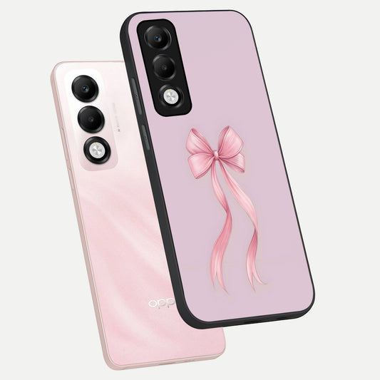 Soft Blush Bow phone case For Oppo K13x 5G showing premium glass back cover with detailed artwork