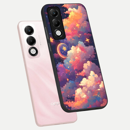 Starlit Dream Clouds phone case For Oppo K13x 5G showing premium glass back cover with detailed artwork