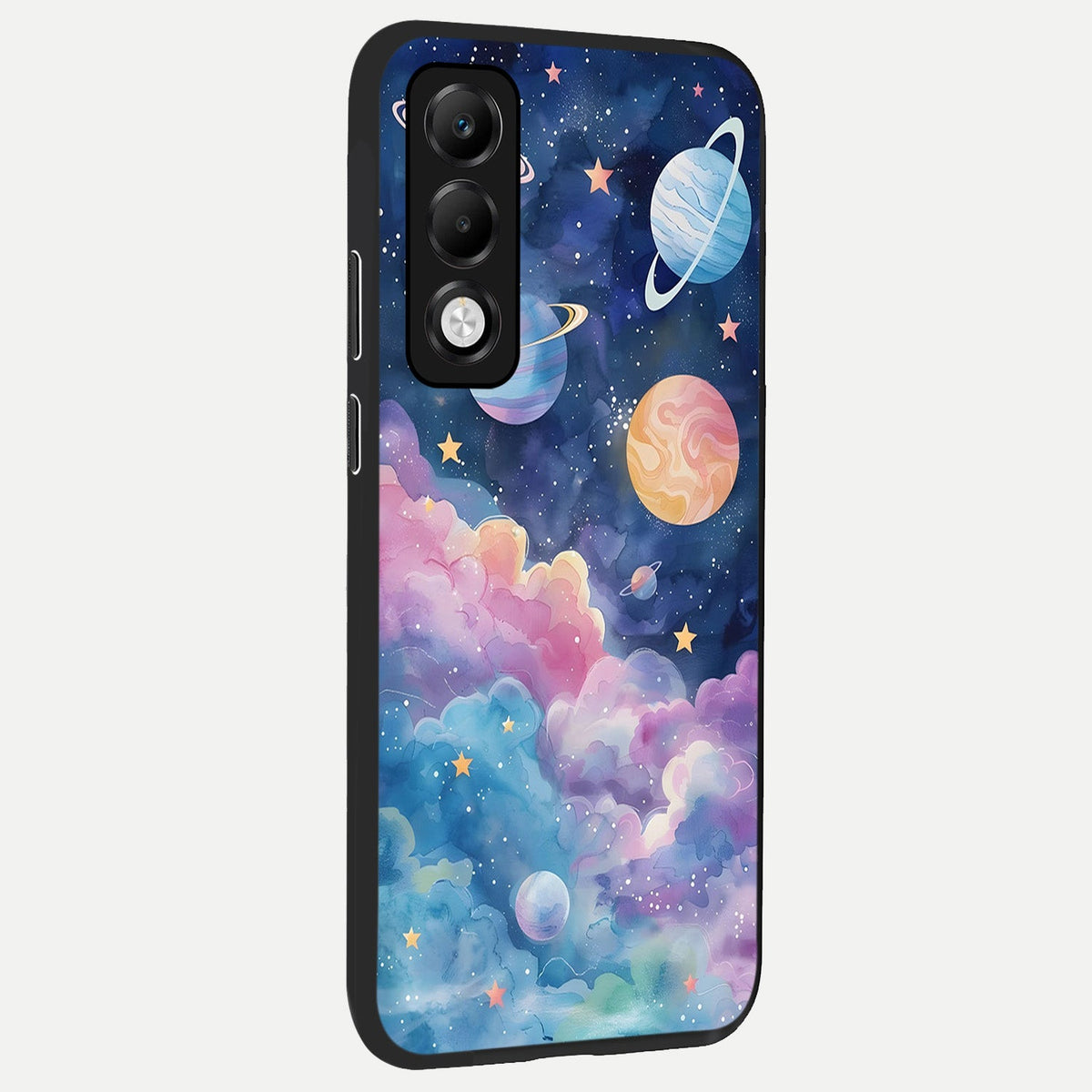 Cosmic Planet Dreams back cover For Oppo K13x 5G slim fit glass case with vibrant aesthetic design