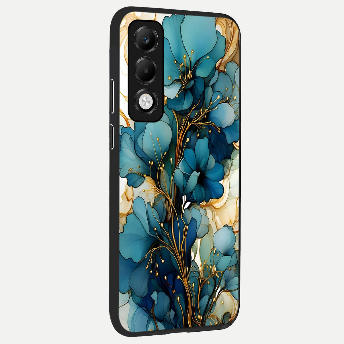 Golden Bloom Symphony back cover For Oppo K13x 5G slim fit glass case with vibrant aesthetic design