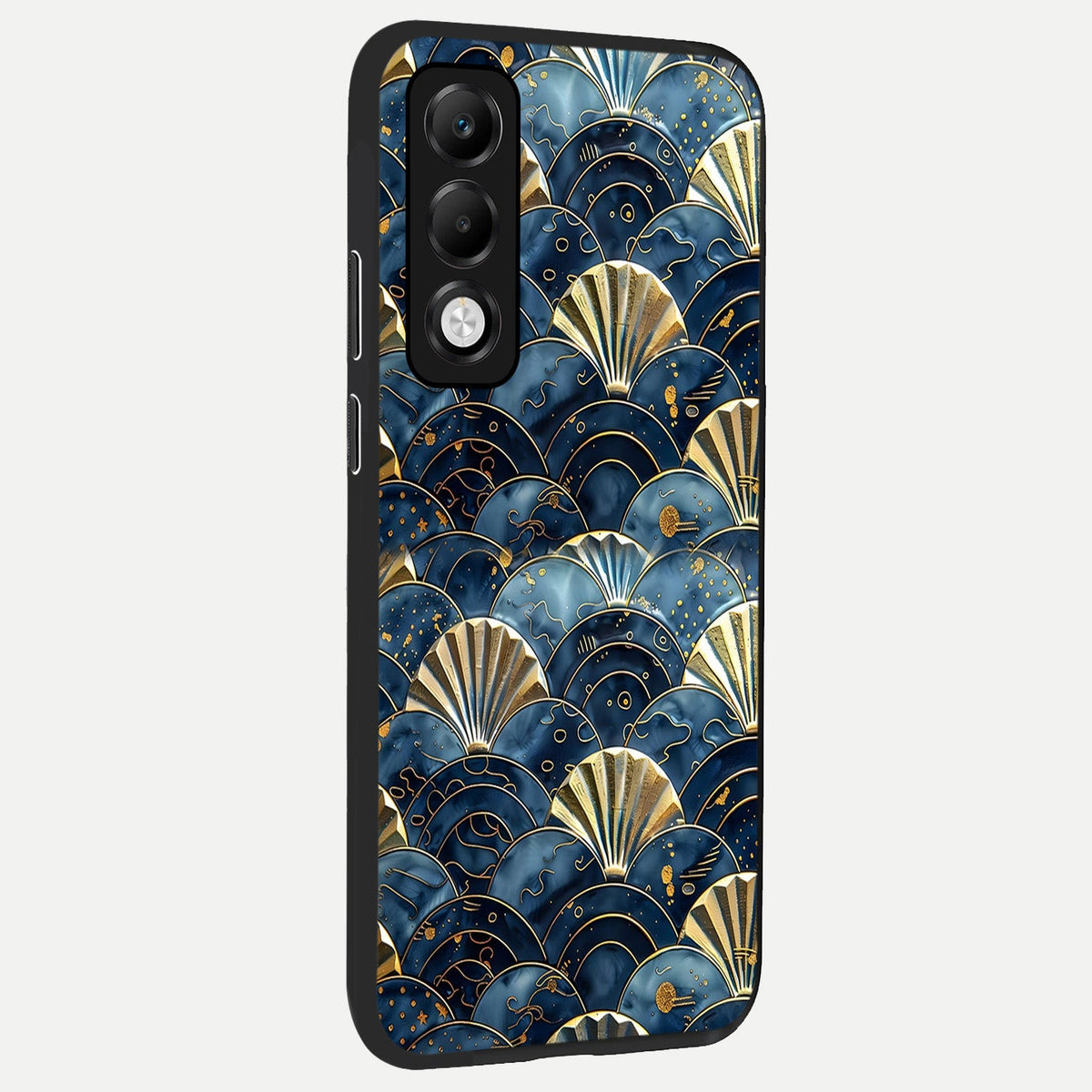 Golden Wave Luxe back cover For Oppo K13x 5G slim fit glass case with vibrant aesthetic design