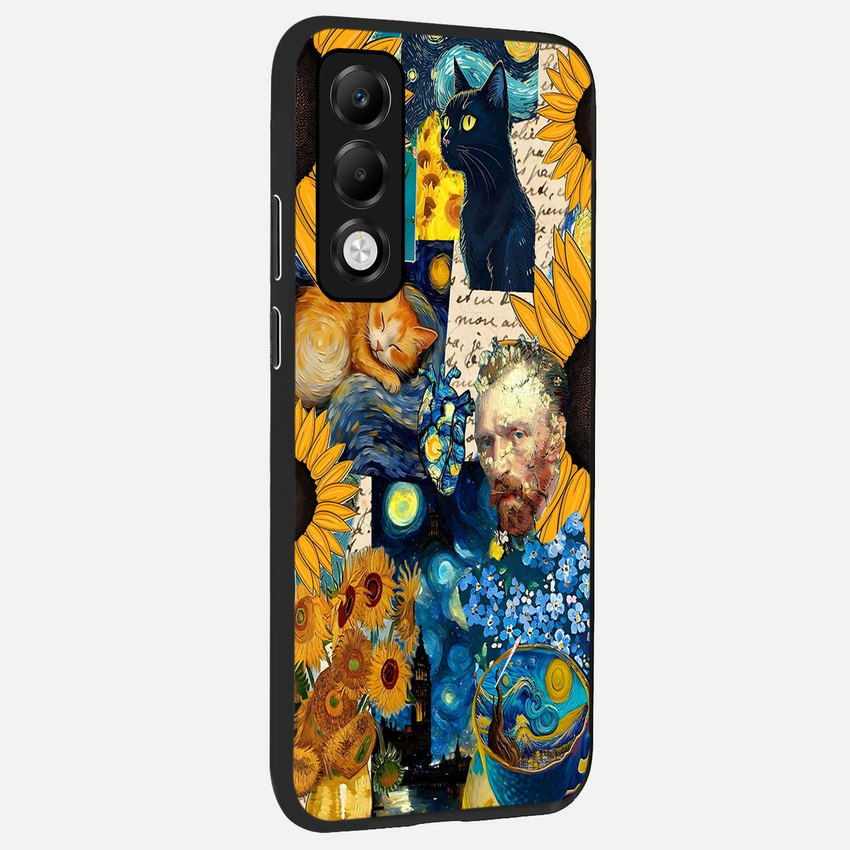 Sunflower Chic Mood Custom Name back cover For Oppo K13x 5G slim fit glass case with vibrant aesthetic design