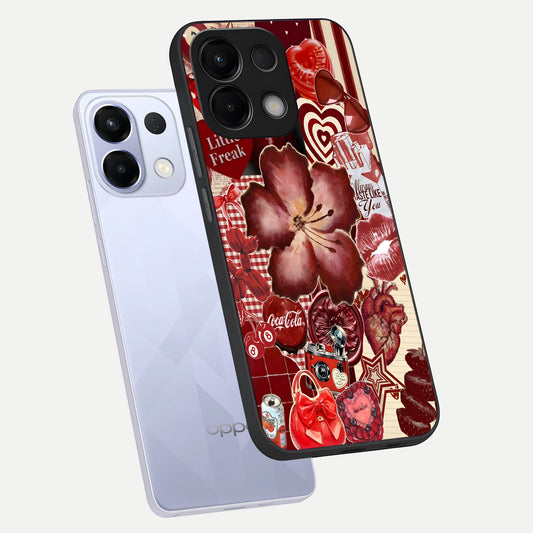 Aesthetic Little Freak phone case For Oppo K13 5G showing premium glass back cover with detailed artwork