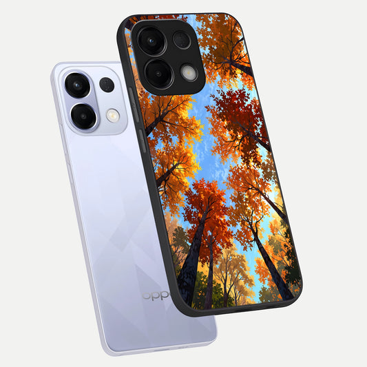 Autumn Sky Rise phone case For Oppo K13 5G showing premium glass back cover with detailed artwork