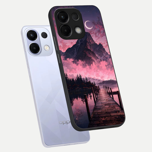 Beautiful Mountain View phone case For Oppo K13 5G showing premium glass back cover with detailed artwork