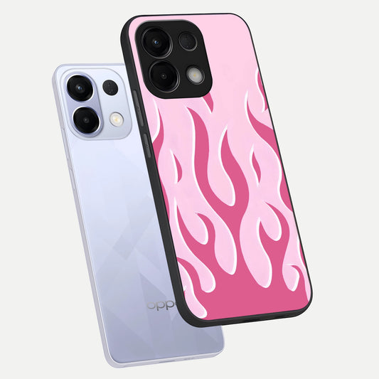 Blush Flame Energy phone case For Oppo K13 5G showing premium glass back cover with detailed artwork