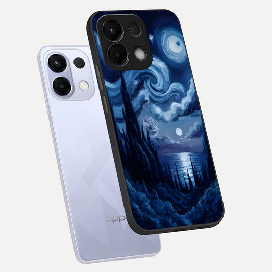 Celestial Dream Van Gogh phone case For Oppo K13 5G showing premium glass back cover with detailed artwork