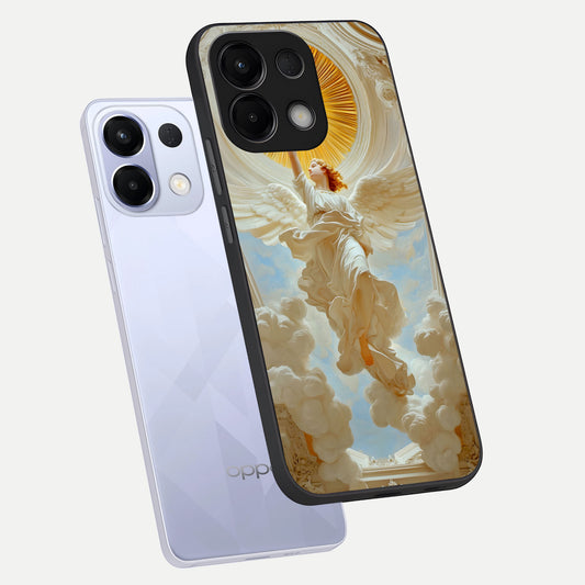 Divine Light Angel phone case For Oppo K13 5G showing premium glass back cover with detailed artwork