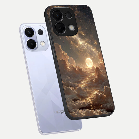 Golden Sky Dream phone case For Oppo K13 5G showing premium glass back cover with detailed artwork