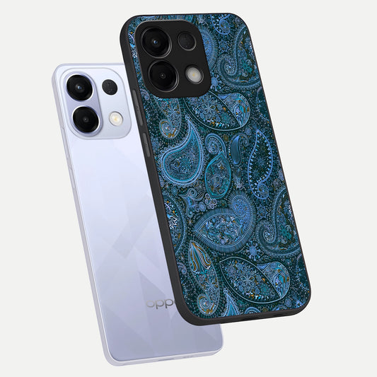 Midnight Paisley Glow phone case For Oppo K13 5G showing premium glass back cover with detailed artwork