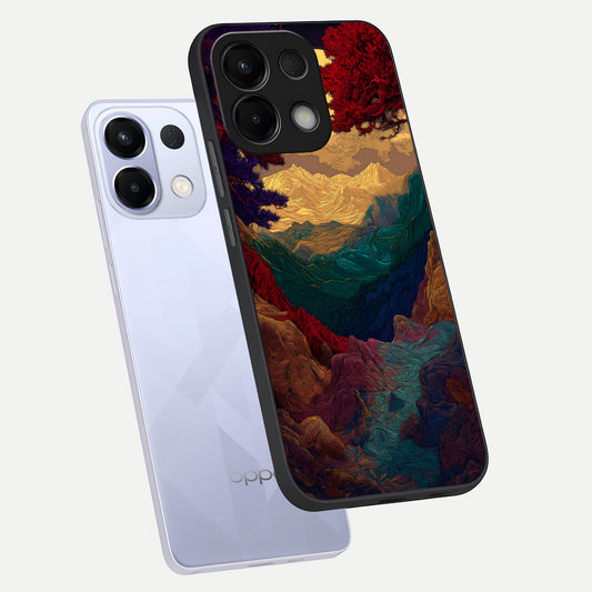 Mystic Valley Light phone case For Oppo K13 5G showing premium glass back cover with detailed artwork