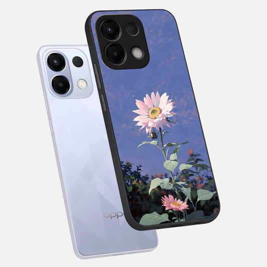 Pink Shells Outline phone case For Oppo K13 5G showing premium glass back cover with detailed artwork