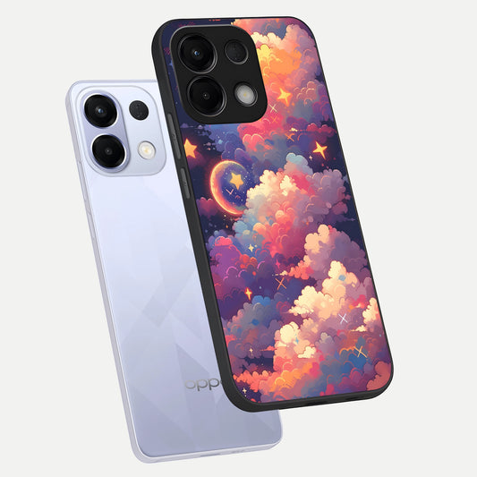 Starlit Dream Clouds phone case For Oppo K13 5G showing premium glass back cover with detailed artwork