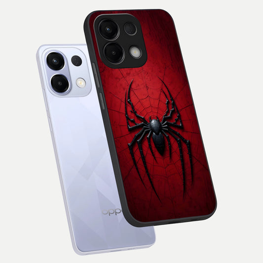 Superhero Web Emblem phone case For Oppo K13 5G showing premium glass back cover with detailed artwork