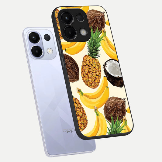 Tropical Fruit Mood phone case For Oppo K13 5G showing premium glass back cover with detailed artwork