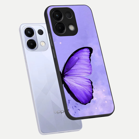 Violet Dream Wing phone case For Oppo K13 5G showing premium glass back cover with detailed artwork
