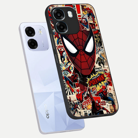 Aesthetic Wonder Spider phone case For Oppo K14 5G showing premium glass back cover with detailed artwork