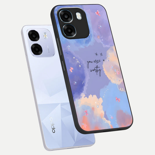 Celestial Cloud Magic phone case For Oppo K14 5G showing premium glass back cover with detailed artwork