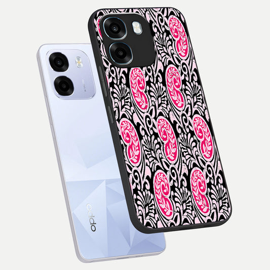 Crimson Paisley Charm phone case For Oppo K14 5G showing premium glass back cover with detailed artwork