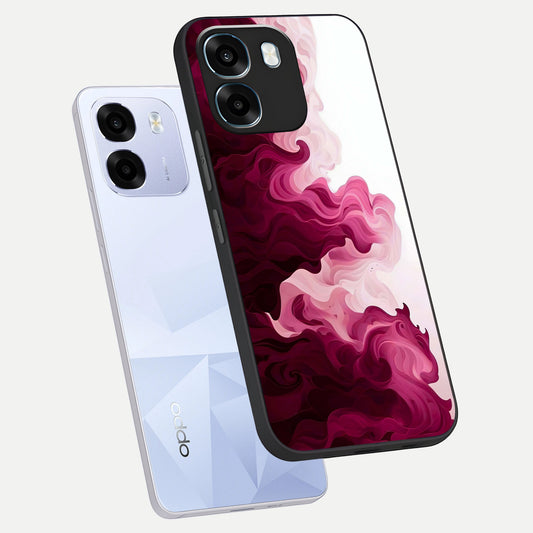 Crimson Wave Flow phone case For Oppo K14 5G showing premium glass back cover with detailed artwork