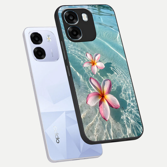 Floating Bloom Bliss phone case For Oppo K14 5G showing premium glass back cover with detailed artwork