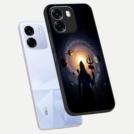 Galactic Shiva Vision phone case For Oppo K14 5G showing premium glass back cover with detailed artwork