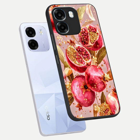 Golden Bloom Glow phone case For Oppo K14 5G showing premium glass back cover with detailed artwork