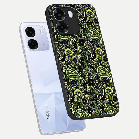 Green Lemon phone case For Oppo K14 5G showing premium glass back cover with detailed artwork