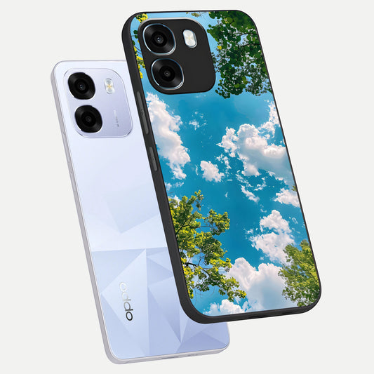 Green Moon Energy phone case For Oppo K14 5G showing premium glass back cover with detailed artwork