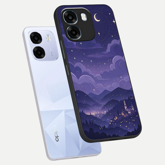 Minimal Night View phone case For Oppo K14 5G showing premium glass back cover with detailed artwork